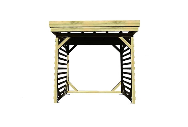 ABRI FRANCAIS - • ABRI Bûches en Bois - 2,8m2 - 2,15x1,31m - Pin Sylvestre traité Autoclave - Surface Int : 1,8m2 | 3 stères - large