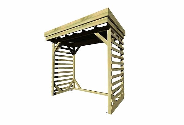 ABRI FRANCAIS - • ABRI Bûches en Bois - 2,8m2 - 2,15x1,31m - Pin Sylvestre traité Autoclave - Surface Int : 1,8m2 | 3 stères - large