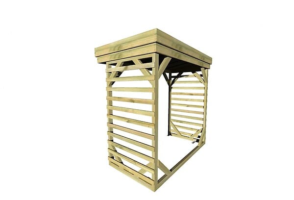 ABRI FRANCAIS - • ABRI Bûches en Bois - 2,8m2 - 2,15x1,31m - Pin Sylvestre traité Autoclave - Surface Int : 1,8m2 | 3 stères - large