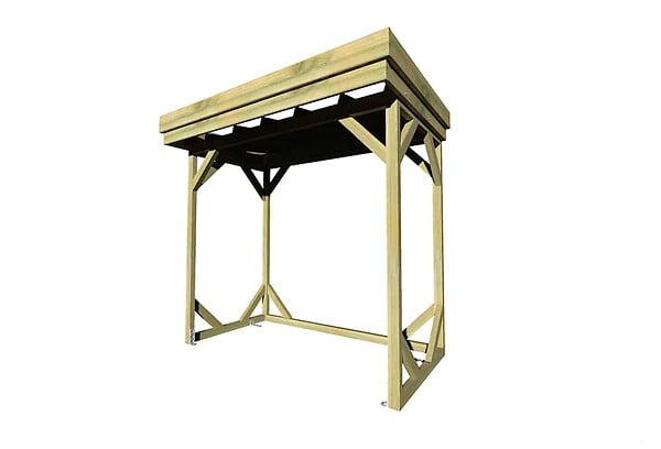 ABRI FRANCAIS - • ABRI Bûches en Bois - 2,8m2 - 2,15x1,31m - Pin Sylvestre traité Autoclave - Surface Int : 1,8m2 | 3 stères - large