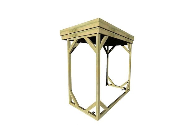 ABRI FRANCAIS - • ABRI Bûches en Bois - 2,8m2 - 2,15x1,31m - Pin Sylvestre traité Autoclave - Surface Int : 1,8m2 | 3 stères - large