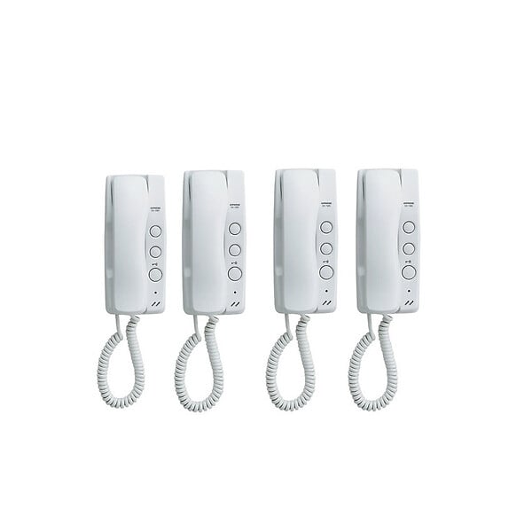 AIPHONE - Kit portier audio 2 fils intégral avec 4 combinés façade alu - Argent - large