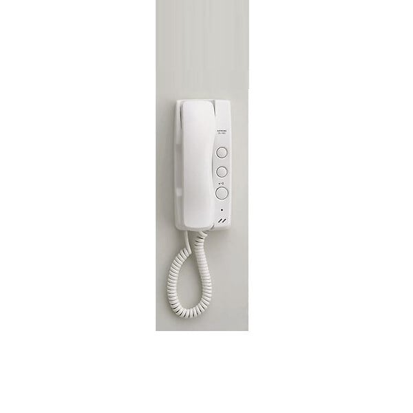 AIPHONE - Poste audio Aiphone avec combiné - 2 fils - 2 boutons de commande - Blanc - large