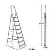 HOSTRÃ–M - Escabeau 8 marches DURA pliable, marchepied léger en aluminium, hauteur plateforme 162cm, pieds antidérapants, charge 150kg, garantie 5 ans Hoström - vignette