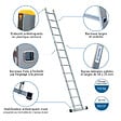 HOSTRÃ–M - Echelle simple StablePro 13 marches en aluminium, légère et durable, hauteur de travail maximale 4,49m, garantie 5 ans, charge maximale 150kg, Hostrom - vignette