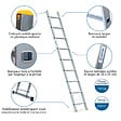 HOSTRÃ–M - Echelle simple StablePro 9 marches en aluminium, légère et durable, hauteur de travail maximale 3,47m, garantie 5 ans, charge maximale 150kg, Hostrom - vignette