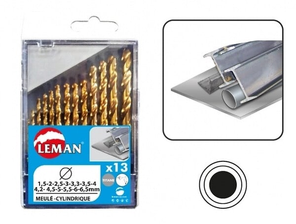 LEMAN - Coffret 13 Forets Metal Titane Diam1.5 à  6.5mm Leman - large