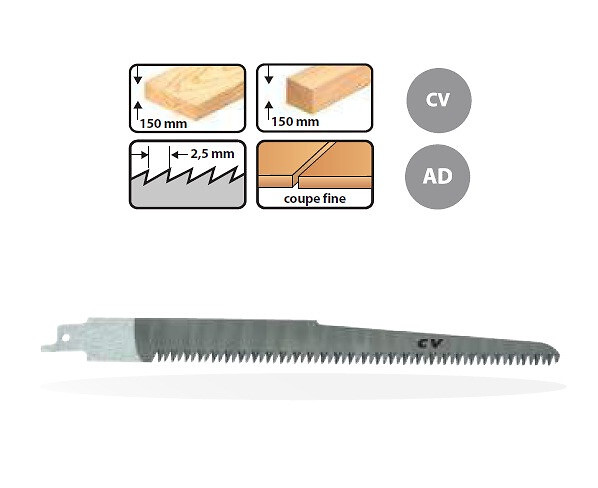 LEMAN - 5 Lame de scie Sabre / 210mm Pas 2,5mm Denture Speciale Menuiserie Leman - large