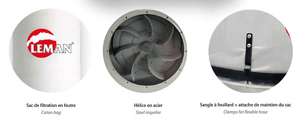 LEMAN - Aspirateur à copeaux de bois LEMAN ASP302 - 300L 230V - 2200W - large