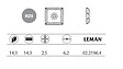 LEMAN - 10 plaquettes d'araseur 14,3x14,3x2,5 mm 4 coupes Leman - vignette