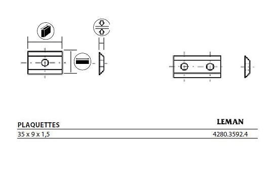 LEMAN - Plaquette carbure réversibles 35x9x1,5mm 4280.3592.4 Leman - large