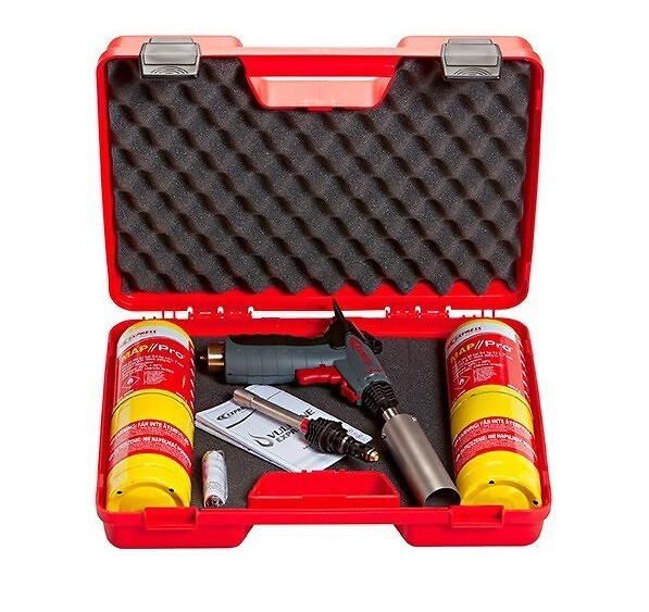 GUILBERT EXPRESS - Valisette rouge Vulcane Express Multi Air Chaud avec lance spécial air chaud + 2 cartouches MAP//Pro + Piezo Guilbert Express - large