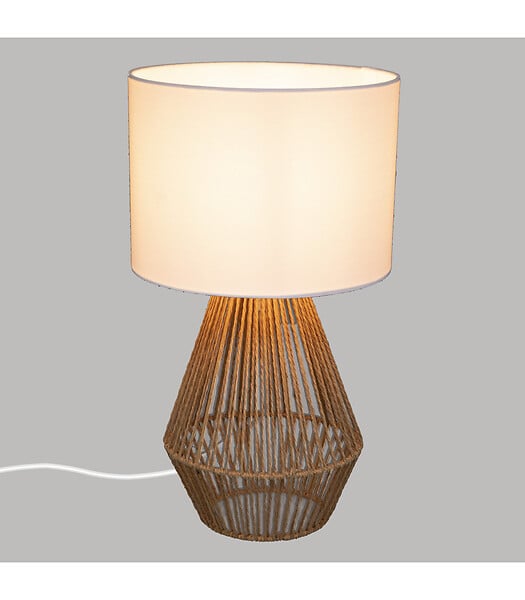 ATMOSPHERA - Lampe à poser en Coton et Métal H 40 cm - large