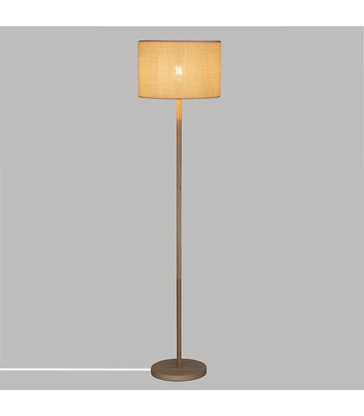 ATMOSPHERA - Lampadaire en Bois de Pin et Abat-jour Beige naturel tressé H 149.5 cm - large