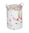 ATMOSPHERA - Bac à  Jouets Licorne en tissu avec pompons H 50 cm - vignette