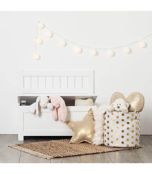 ATMOSPHERA - 2 en 1 Banc avec dossier et Coffre à jouets en Bois Blanc - large