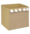 ATMOSPHERA - Bac de Rangement en Jute Marron Caramel avec Pompons - vignette