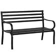 OUTSUNNY - Outsunny Banc de Jardin Design Contemporain 2 Places dim. 127L x 58l x 82H cm métal époxy Noir - vignette