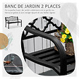 OUTSUNNY - Banc 3 places de jardin terrasse style rural chic 128L x 60l x 89H cm métal époxy anticorrosion fonte brun - vignette