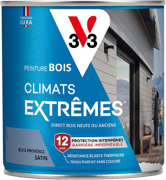 V33 PEINTURE - Peinture bois extérieur Climats Extrêmes Bleu Provence 0.5L - large