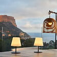 LUMISKY - 2 Lampes de table sans fil TWINS Gris H16cm - vignette