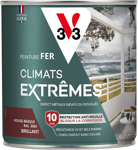 V33 PEINTURE - Peinture fer Climats Extrêmes Brill Rouge basque 0,5L - large