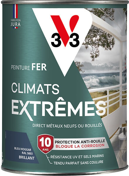 V33 PEINTURE - Peinture fer Climats extremes - Bleu Hoggar - 1.5L - large