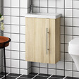 AICA SANITAIRE - Aica Sanitaire Ensemble meuble bois et vasque 44cm meubles de salle de bain meuble sur pieds 1 porte - vignette