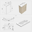 AICA SANITAIRE - Aica Sanitaire Ensemble meuble bois et vasque 44cm meubles de salle de bain meuble sur pieds 1 porte - vignette