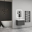 AICA SANITAIRE - Aica Sanitaire 59(L)x38,5(W)x40(H)cm Meuble salle de bain anthracite 2 portes avec une vasque à poser pour un gain d'espace optimal avec un maximum d'espace intérieure - vignette