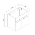 AICA SANITAIRE - Aica Sanitaire Ensemble meuble salle de bain et vasque 58x38x50cm deux portes - vignette