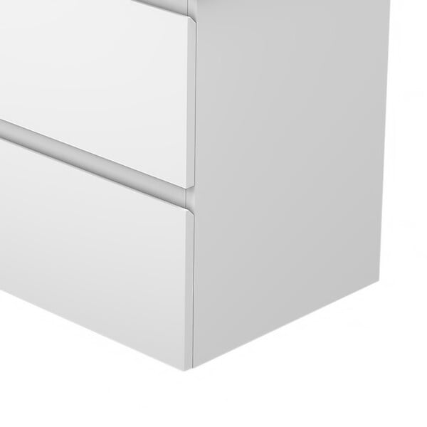 AICA SANITAIRE - Aica Sanitaire 50cm(L)x38.5cm(P)x52cm(H) Meuble salle de bain blanc deux tiroirs avec une vasque à suspendre - large