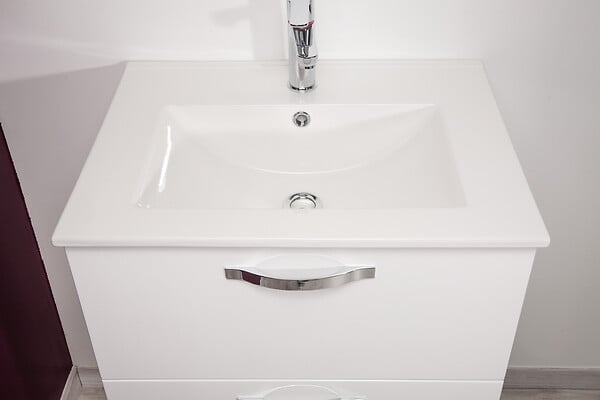 ONDEE - 2 Façades de tiroir MIXY - pour meuble de salle de bain - 60cm - Blanc - Laqué - large