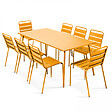 OVIALA - Ensemble table de jardin et 8 chaises en métal jaune  - Palavas - vignette