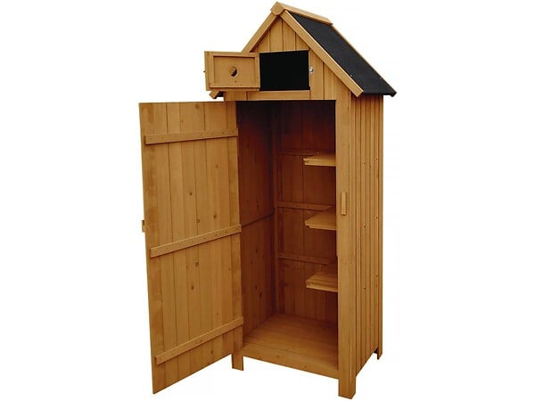 HABITAT ET JARDIN - Armoire de jardin "Cabanon" - 77 x 54.5 x 179 cm - Marron - large