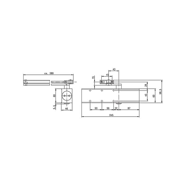 DORMA - Fermeporte TS 83 Force 36 fourni sans bras finition noir - large