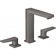 HANSGROHE - Hansgrohe Metropol 160 Mélangeur de lavabo 3 trous poignées manettes, bonde Push-Open, Noir Chromé brossé (32515340) - vignette
