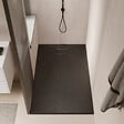 STANO - Receveur de douche 90 x 160 cm extra plat noir PIATTO en SoliCast® surface ardoisée - vignette