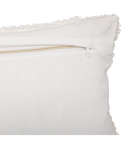ATMOSPHERA - Housse de coussin en Coton Ivoire et Beige Lin tufté 30 x 50 cm - large
