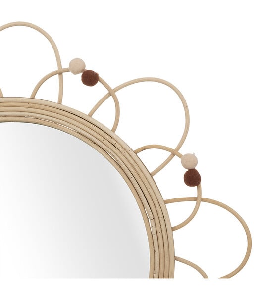 ATMOSPHERA - Miroir mural en rotin D 38 cm pour chambre d'enfant - large