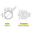 AVOSDIM - Adaptations moteur Avosdim - Axe octogonal Ø52 mm - Pour moteur Ø45mm - vignette