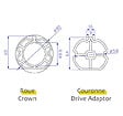 AVOSDIM - Adaptations moteur Avosdim - Axe ZF - Ø80mm - pour Moteur Ø45mm - vignette