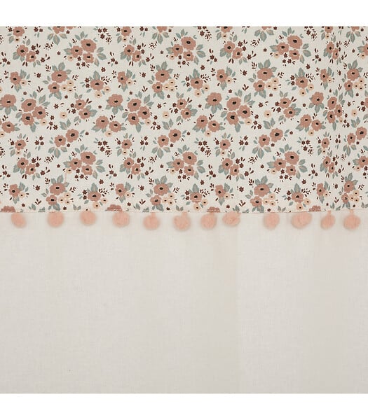 ATMOSPHERA - Rideau à œillet en Coton déco fleurie avec pompons 140 x 260 cm chambre d'enfant - large