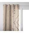 ATMOSPHERA - Rideau à œillets en coton Ivoire motif Inca tufté 130 x 260 cm - vignette