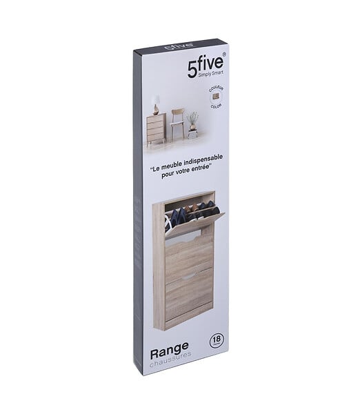 5 FIVE SIMPLY SMART - Meuble de rangement à chaussures 3 tiroirs blanc - large