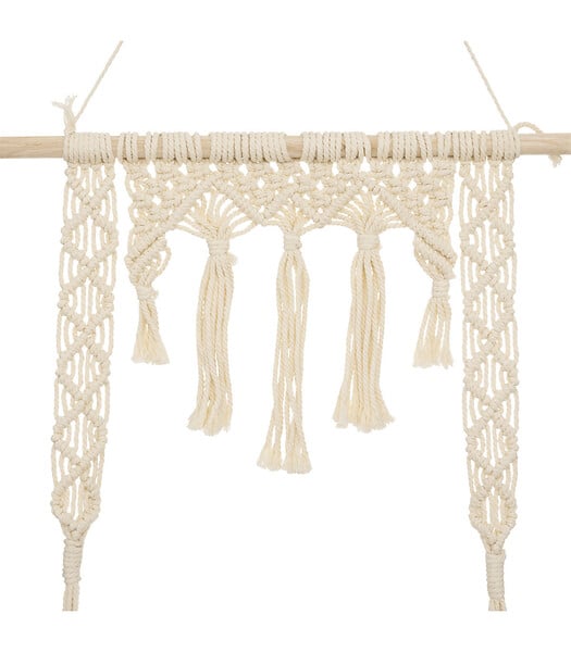 ATMOSPHERA - Étagère murale Macramé en Bois et Coton 60 x 80 cm - large
