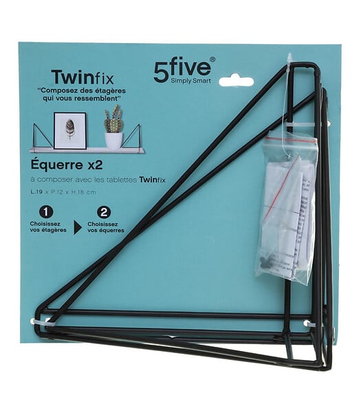 5 FIVE SIMPLY SMART - Lot de 2 équerres twinfix en métal filaire - large