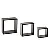 5 FIVE SIMPLY SMART - Lot de 3 Étagères murales flottantes Cubes coloris Noir Fixations invisibles - vignette