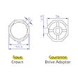 AVOSDIM - Adaptations moteur Avosdim - Axe octogonal Ø60mm - pour Moteur ø45mm - vignette
