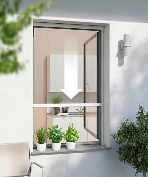 WINDHAGER - Enrouleur moustiquaire fenêtre PVC Basic - Blanc - 130x160cm - large